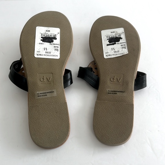 DV Dolce Vita Women’s Gotie Black Sandals Flats Summer Shoes Size 5.5 NWT - Picture 6 of 6